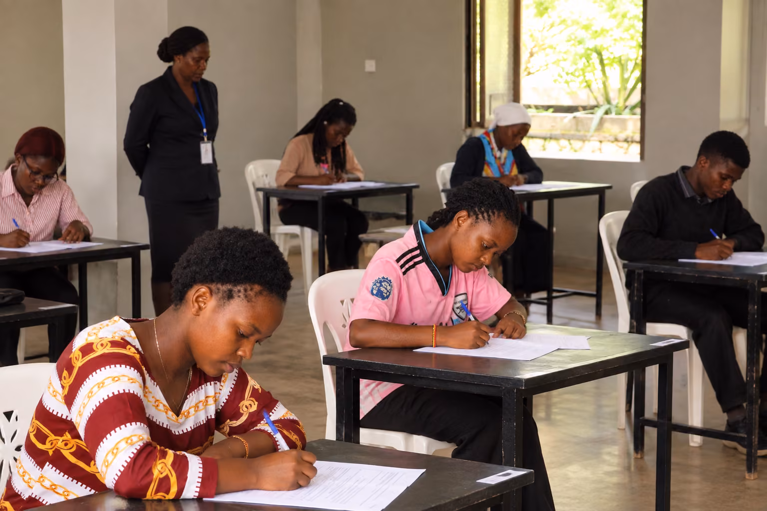 students doing exams